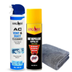 Kangaroo Car Care Combo Pack - AC Vent & Duct Cleaner 400 ml, Rat Repellent Spray 200 ml, Microfiber Cloth