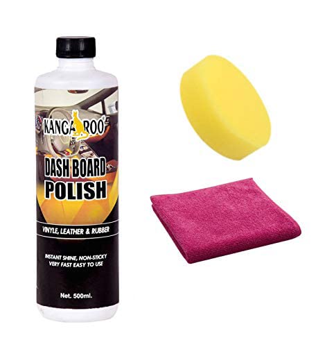 41dctnFZBkL Kangaroo® Dashboard Polish & Interior Cleaner(500ml) with Multi-Surface Protection–Restore Gloss on Car, Dashboard, Plastic,Vinyl, Rubber & Leather–UV Protection &Long-Lasting Shine for Cars & Bikes. - Image 1