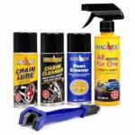 Kangaroo Bike Care Kit (Chain Lube And Cleaner Rust Remover And Bike Polish Full Care Kit 150 Ml Each Lubricant With Cleaning Brush And 200 Ml Polish (650 Ml Pack Bike Care Kit).