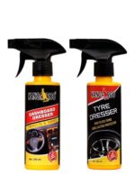 Kangaroo® (Premium Combo) Tyre Dresser & Dashboard Dresser (200ml Each) | Long-Lasting Tyre Gloss & UV Protection | Prevents Fading & Cracks | Non-Greasy Formula with Pleasant Fragrance