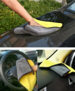 KANGAROO Multipurpose Microfiber Cloth, 40 x 40 cm, 600 GSM, Pack of 3, Yellow/Grey - Image 5