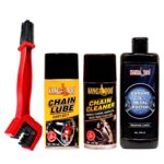 Kangaroo Chain Cleaning & Maintenance Kit – Lube & Cleaner 150ml + Brush + Chrome Polish 200ml