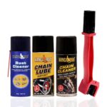 Kangaroo® Chain Lube, Chain Cleaner with Rust Remover (150 ML Each) and Chain Cleaner Brush (Small Pack)