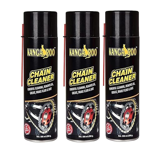 71B+eTVuq8S._SX522_ Kangaroo Motorcycle Bike Chain Cleaner Spray Degreaser For Cycle Motorcycle & Chain Driven Machines 500Ml (Pack Of 3) - Image 1