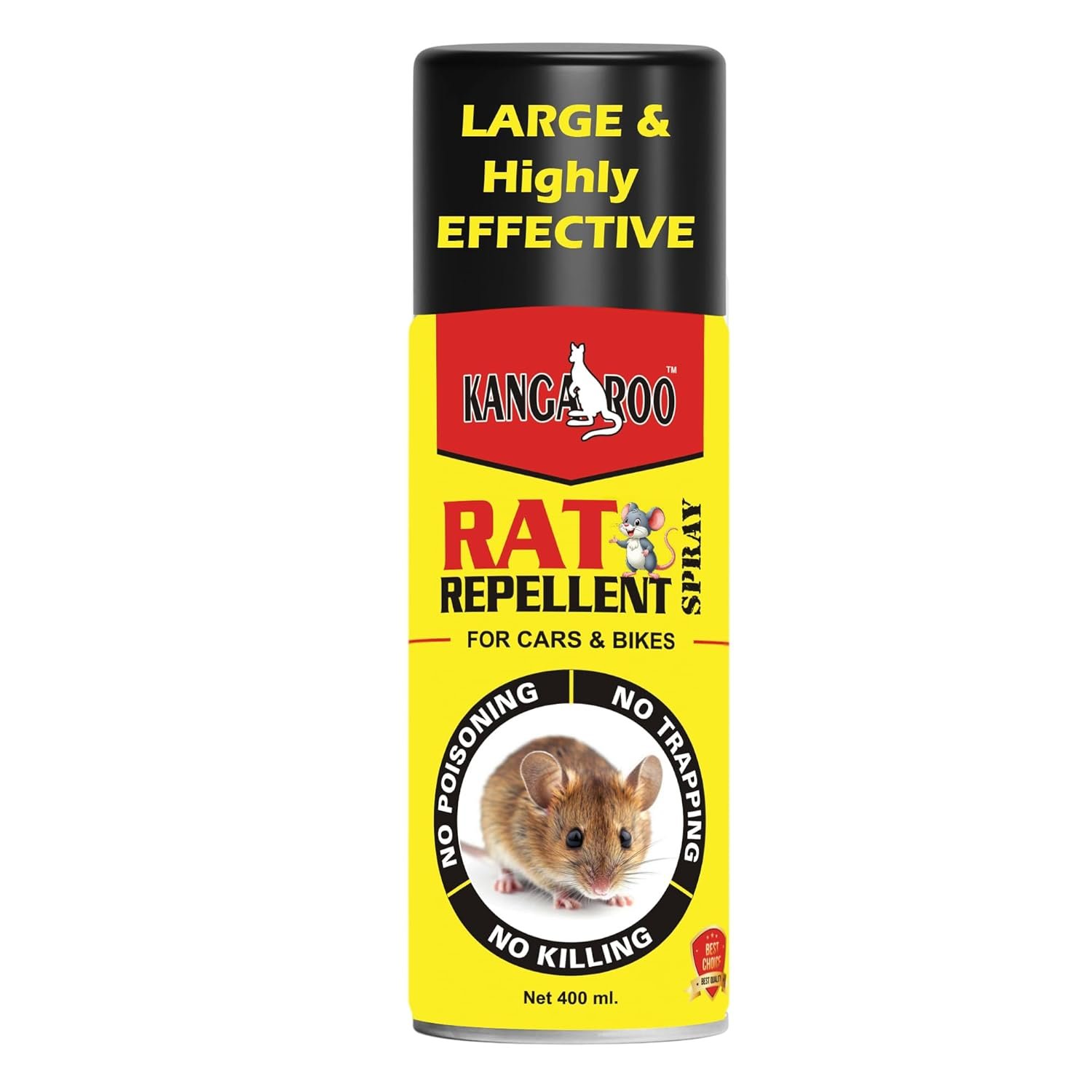 71DMpqbJYtL._SL1500_ Kangaroo Rat Repellent Spray for Cars & Bikes | 400ml Non-Toxic Rodent Protection | Protects Wiring & Engine | Camphor Scent | Lasts Up to 60 Days | Repel Without Killing - Image 1