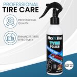 TYRE POLISH with MICROFIBER CLOTH for Car and Bikes Long lasting Result with Long lasting Protection Super Black Shine for Rubber, Plastic Parts, Dullness, Non Greasy - 250ML - Image 6