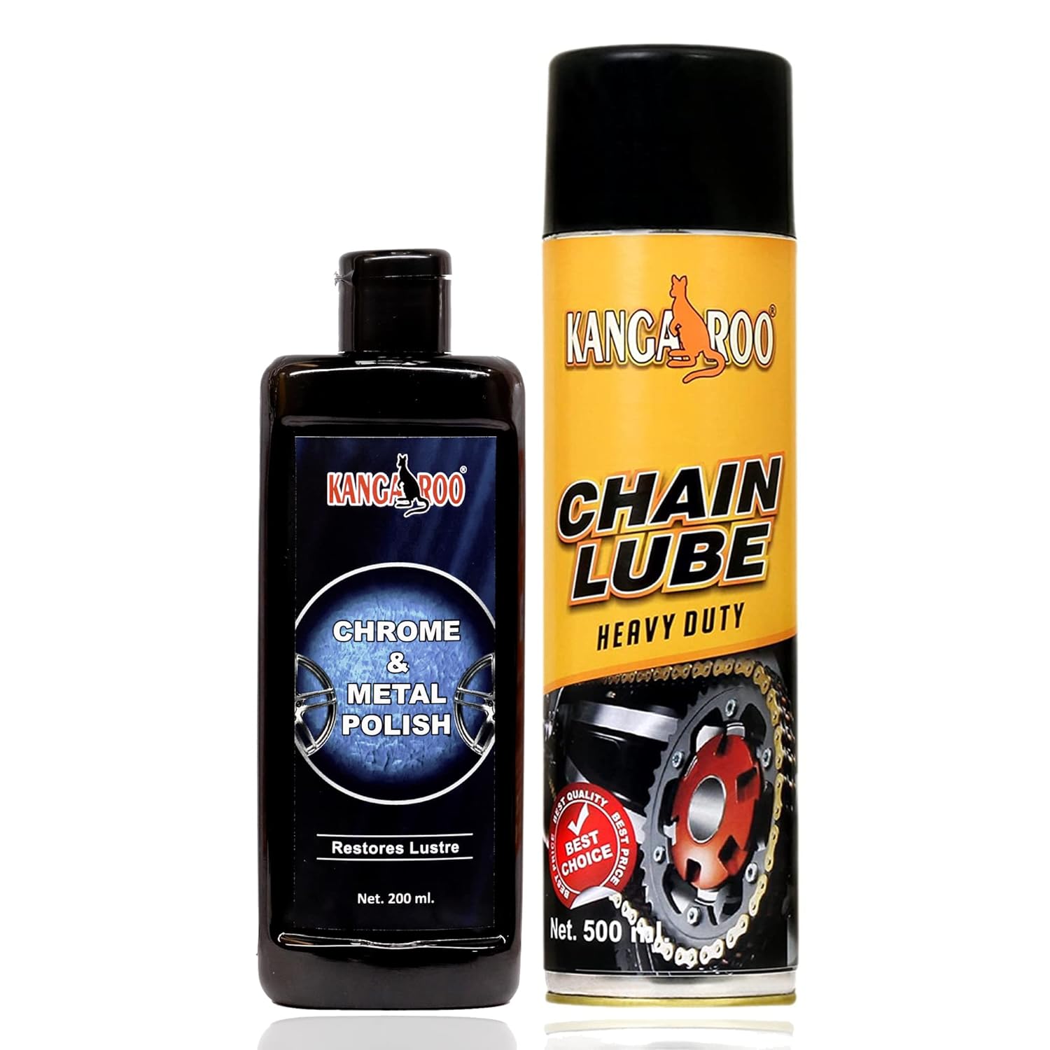 71Up2kF4eeL._SL1500_ Kangaroo Chain Lube 500ml + Chrome & Metal Polish 200ml Combo - Image 1