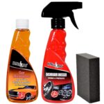 Kangaroo® High Foaming Car Shampoo With Dashboard Dresser Polish 300 ml Each and 1 Foam Applicator (Thick Formula for Deep Cleaning)