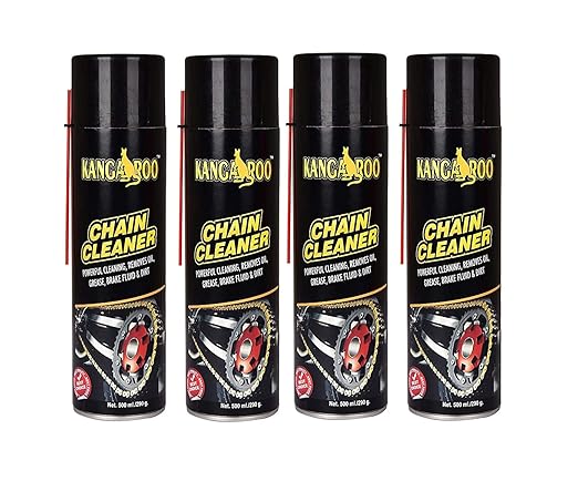 71kunWC5+-S._SX522_ Kangaroo Motorcycle Bike Chain Cleaner Spray Degreaser for Cycle Motorcycle & Chain Driven Machines 500Ml (Pack of 4) - Image 1