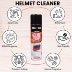 Helmet Cleaner Spray - 200 ml With Microfiber Cloth Quick Dry | Anti-Bacterial Formula Foaming | Safe For Skin & Hair - Deep Cleans Helmet Interior & Removes Bad Odor | Extend Helmet Lifespan - Image 7