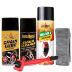 Kangaroo All-in-One Motorcycle Chain Care Kit – Lube, Cleaner & Helmet Cleaner