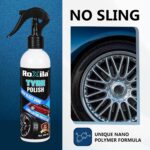 TYRE POLISH with MICROFIBER CLOTH for Car and Bikes Long lasting Result with Long lasting Protection Super Black Shine for Rubber, Plastic Parts, Dullness, Non Greasy - 250ML - Image 5