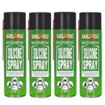 Kangaroo Silicone Lubricant Spray, 500ml Odourless, Colourless & Non-Toxic Lubricant, Rejuvenates & Shines Surfaces, Lubricates Most Plastic, 4 Pcs