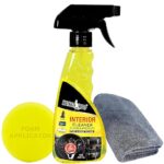 Kangaroo Car Interior Cleaner 300 ml and Protector Kit, Citrus Scent, With Applicator and Cloth, Protects from Fading, Cleans All Surfaces Including Leather and Fabric (IC_ KIT)
