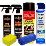 Kangaroo® Premium Car Care Kit Include Foaming Car Interior Cleaner Spray 500 ML with (Dashboard Dresser + Tyre Dresser + AC Vent & Duct Cleaner) 400 ML Each