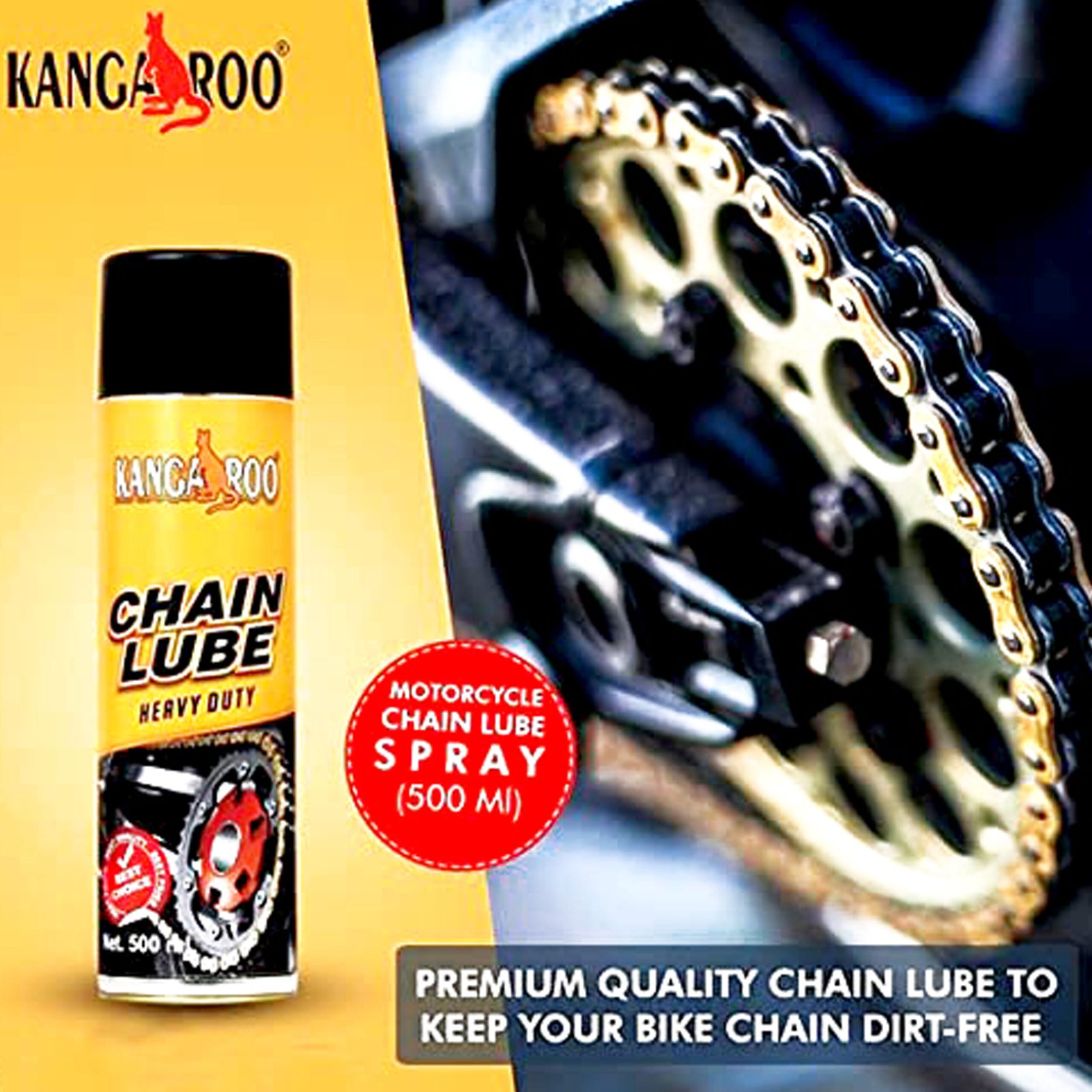Kangaroo Chain Lube Spray For Bikes (500 Ml) Long-lasting Lubrication |  Anti-rust & Corrosion Protection | High Performance In All Weather | For  All Motorcycle Chain Types - https://www.kangarooautocare.com/