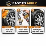 Kangaroo Extreme Shield Tyre Coat & Protectant Spray 400ml | Deep Black Shine | UV Protection | No Sling Non-Greasy Formula | Long Lasting Tyre Polish for Car & Bike - Image 2